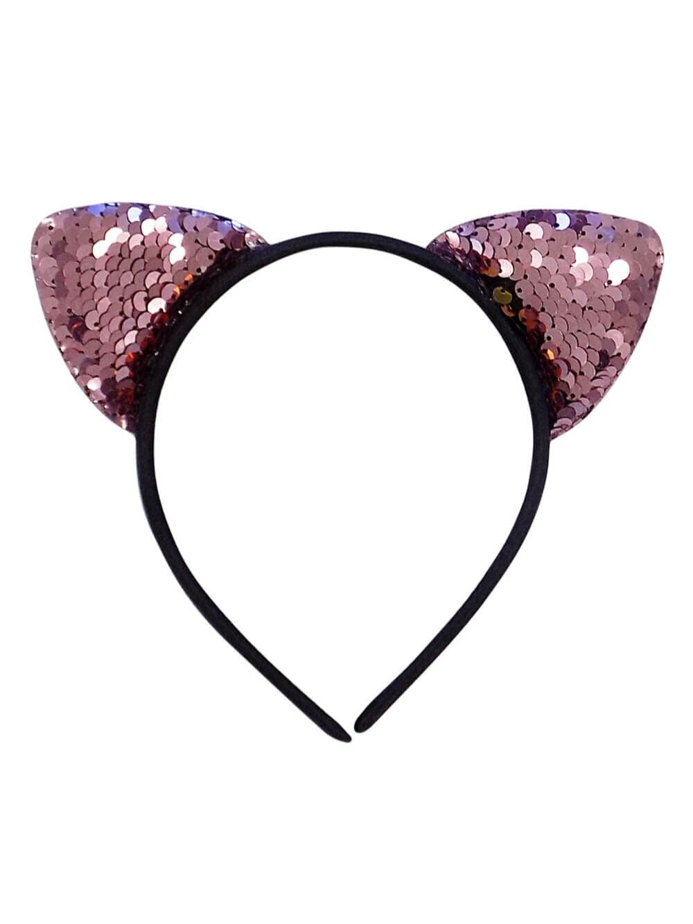 Flip Sequin Pink Cat Girls Headband Ears, Kid or Adult Size Costume Accessories - Sydney So Sweet