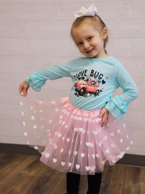 Pink Heart Valentine's Day Tutu Skirt Costume for Toddler, Girls, Women, Plus - Sydney So Sweet