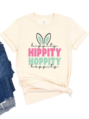 Hippity Hoppity Bunny Adult Short Sleeve T-Shirt for Spring & Easter - Sydney So Sweet