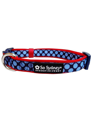 Red & Blue Jumbo Polka Dots Cute Fashion Dog Collar - Sydney So Sweet