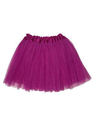 Fuchsia Pink Tutu Skirt - Kids Size 3-Layer Tulle Basic Ballet Dance Costume Tutus for Girls - Sydney So Sweet