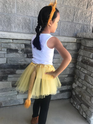 Girls Gold Lion Tutu Skirt Costume Complete with Tail & Ears - Sydney So Sweet
