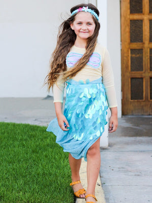 Magical Mermaid Costume Deluxe Girls or Toddler Halloween Dress Up - Sydney So Sweet