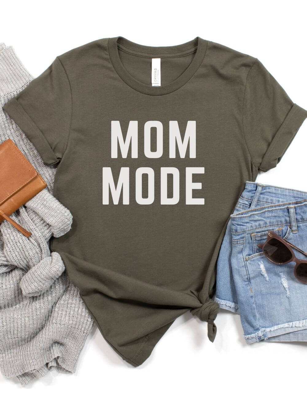 Mom Mode White T-Shirt Bella + Canvas Unisex Jersey Short Sleeve Tee - Many Colors - Sydney So Sweet