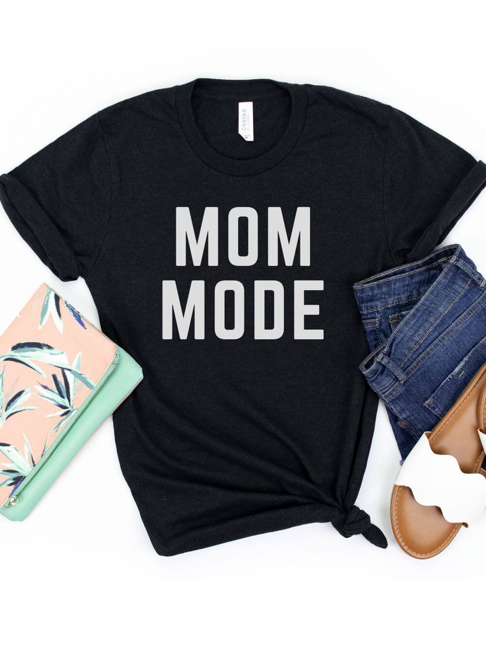Mom Mode White T-Shirt Bella + Canvas Unisex Jersey Short Sleeve Tee - Many Colors - Sydney So Sweet