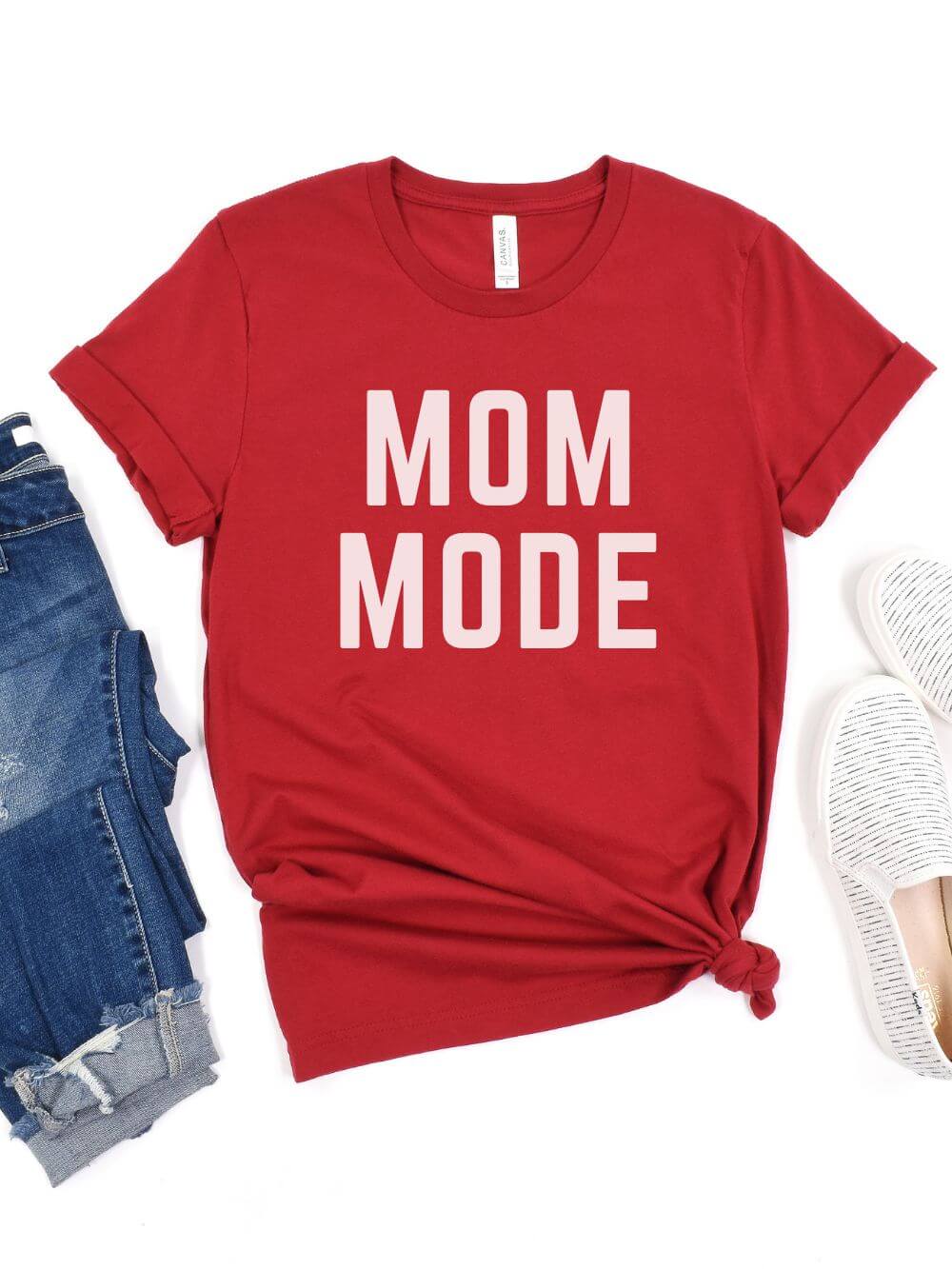 Mom Mode White T-Shirt Bella + Canvas Unisex Jersey Short Sleeve Tee - Many Colors - Sydney So Sweet
