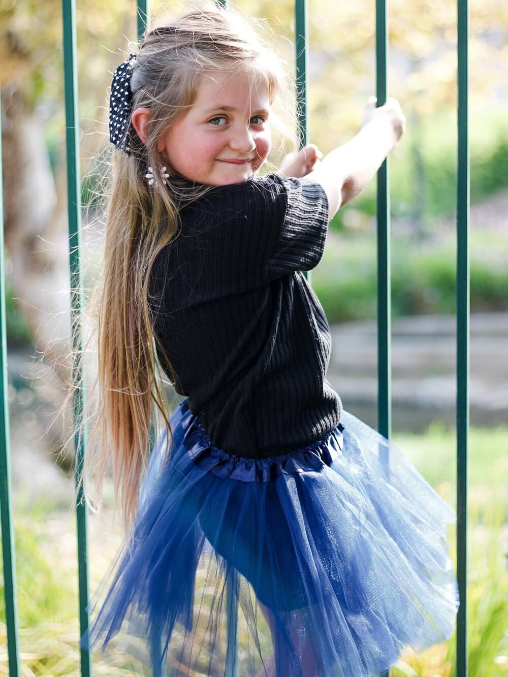Navy Blue Tutu Skirt for Girls – 3-Layer Tulle Ballet, Dance, and Dress-Up Costume Skirt - Sydney So Sweet