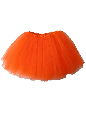 Neon Orange Tutu Skirt - Kids Size 3-Layer Tulle Basic Ballet Dance Costume Tutus for Girls - Sydney So Sweet