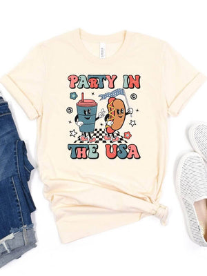 Party in the USA Patriotic 4th of July Summer T-Shirt - Sydney So Sweet