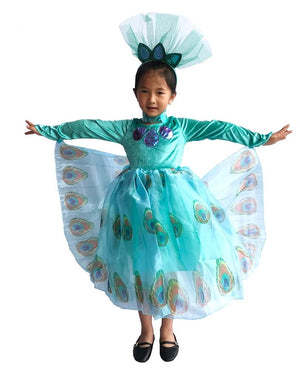 Fancy Peacock Costume Halloween Dress Up for Baby, Toddler, Little Girls - Sydney So Sweet