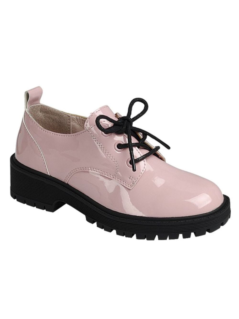 Girls Pink Patent Leather Lace Oxford Shoes - Sydney So Sweet