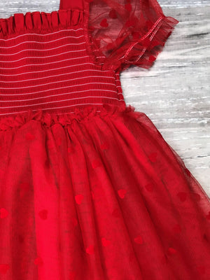 Red Heart Tulle Chiffon Special Occasion Girls Tutu Dress - Sydney So Sweet