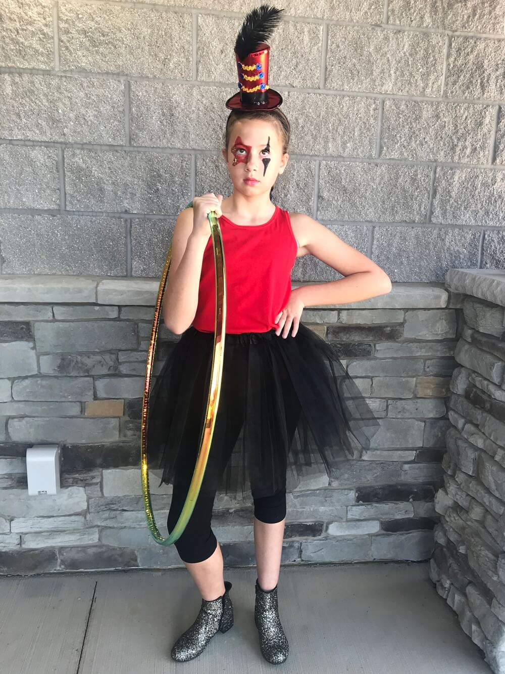 Girls Greatest Showman Inspired Circus Ringmaster Costume - Complete Kids Costume Set with Black Tutu & Headband Hat - Sydney So Sweet