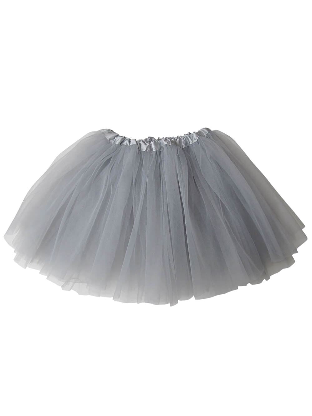 Silver Gray Tutu Skirt for Girls – 3-Layer Tulle Ballet, Dance, and Dress-Up Costume Skirt - Sydney So Sweet