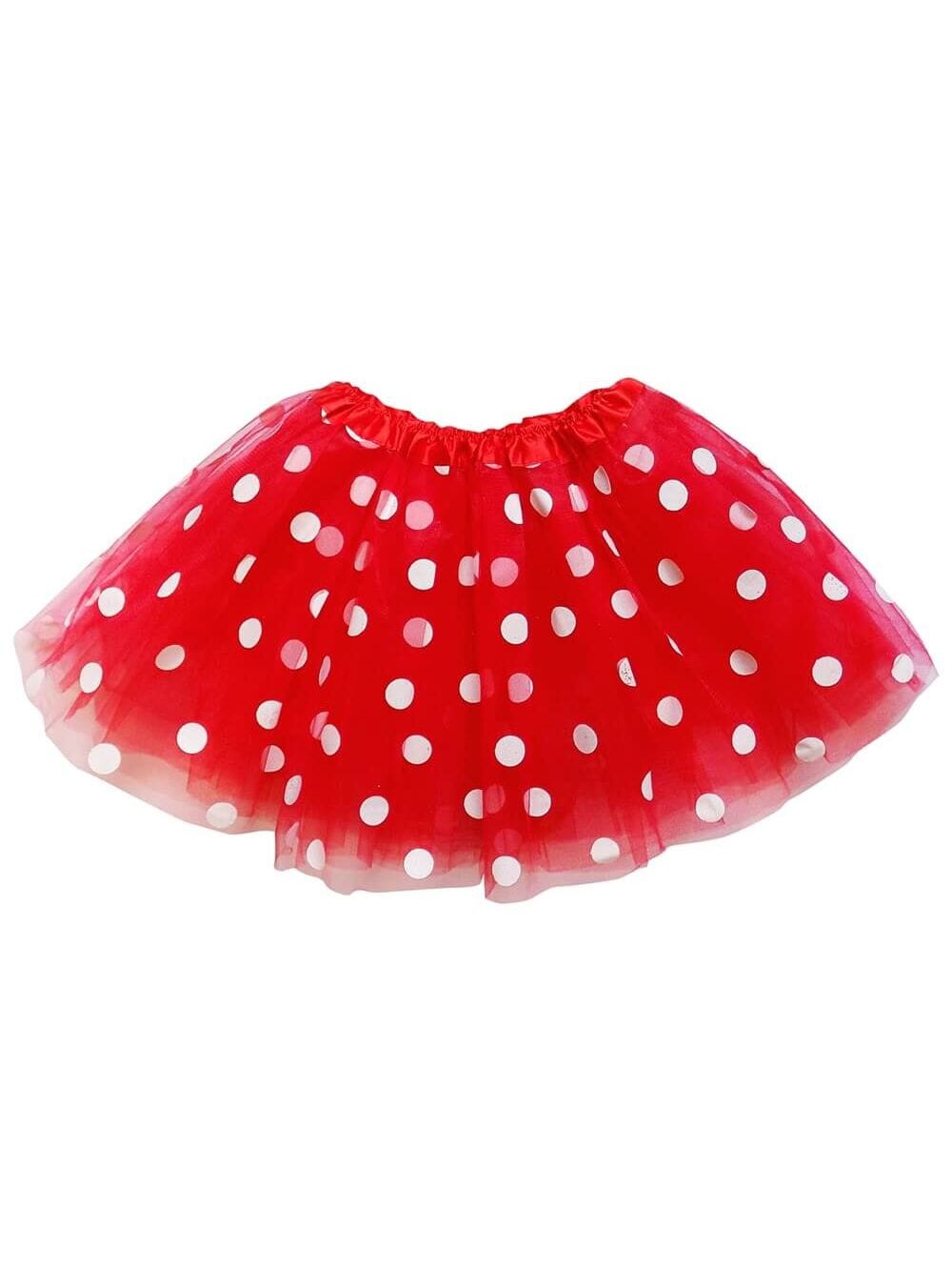 Red & White Polka Dot Tutu Skirt – 3 Layer Tulle Skirt for Kids & Adults – Costume, Dance, Dress-Up - Sydney So Sweet