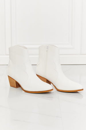 Watertower Town Faux Leather Western Ankle Boots in White - Sydney So Sweet