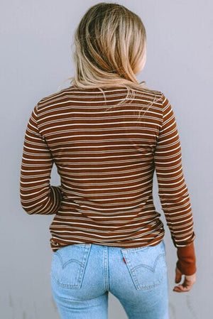 Striped Quarter Snap Long Sleeve T-Shirt - Sydney So Sweet