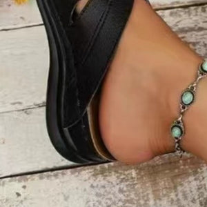 Tied Open Toe Low Heel Sandals - Sydney So Sweet