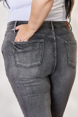 Judy Blue Full Size High Waist Tummy Control Release Hem Skinny Jeans - Sydney So Sweet