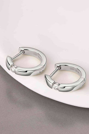 Moissanite 925 Sterling Silver Huggie Earrings - Sydney So Sweet