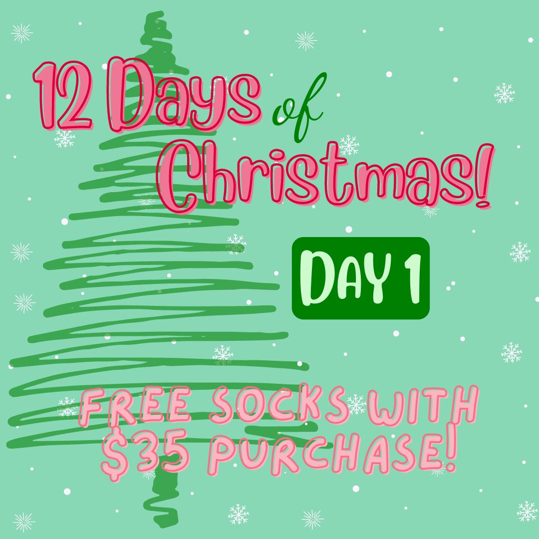 12 Days of Deals - Day 1 - Free Socks with $35 Purchase