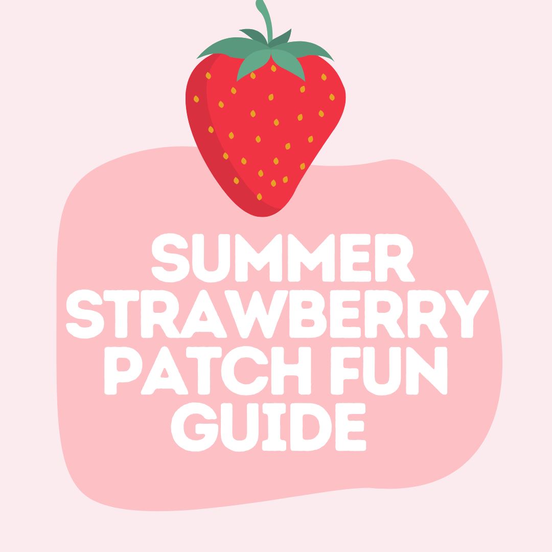 Summer Strawberry Patch Fun Guide with Sydney So Sweet blog graphic 