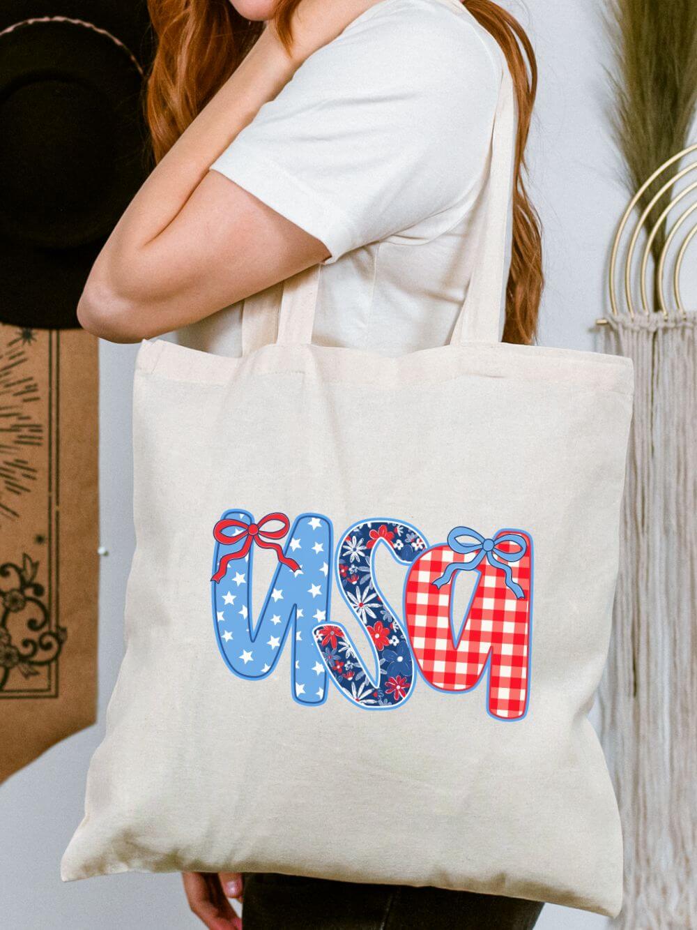Boho, Summer, & Patriotic Tote Bags