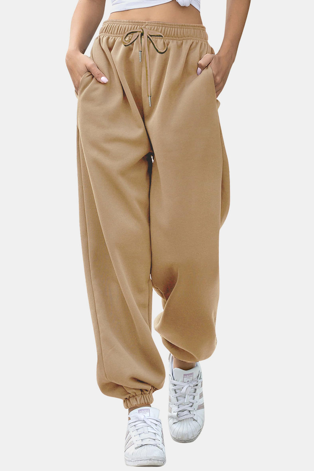 Elastic Waist Joggers with Pockets - Sydney So Sweet