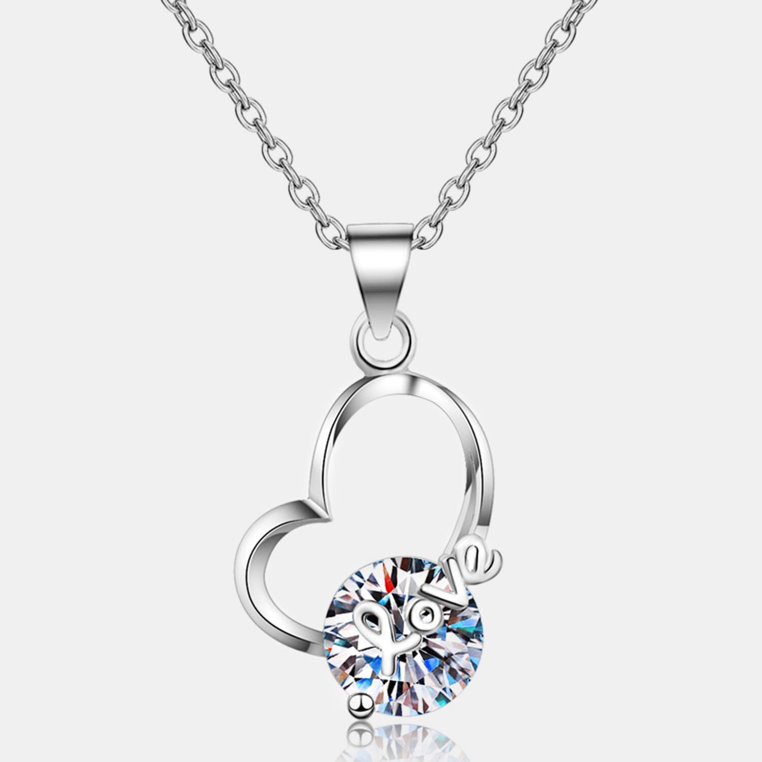 2 Carat Moissanite Heart 925 Sterling Silver Necklace - Sydney So Sweet