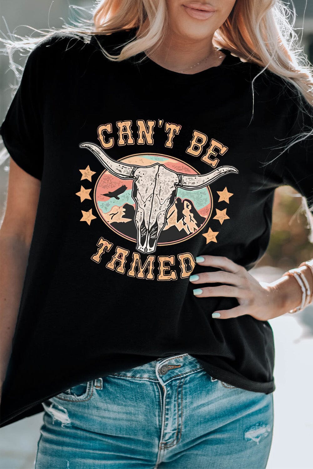 CAN'T BE TAMED Graphic Short Sleeve Tee - Sydney So Sweet