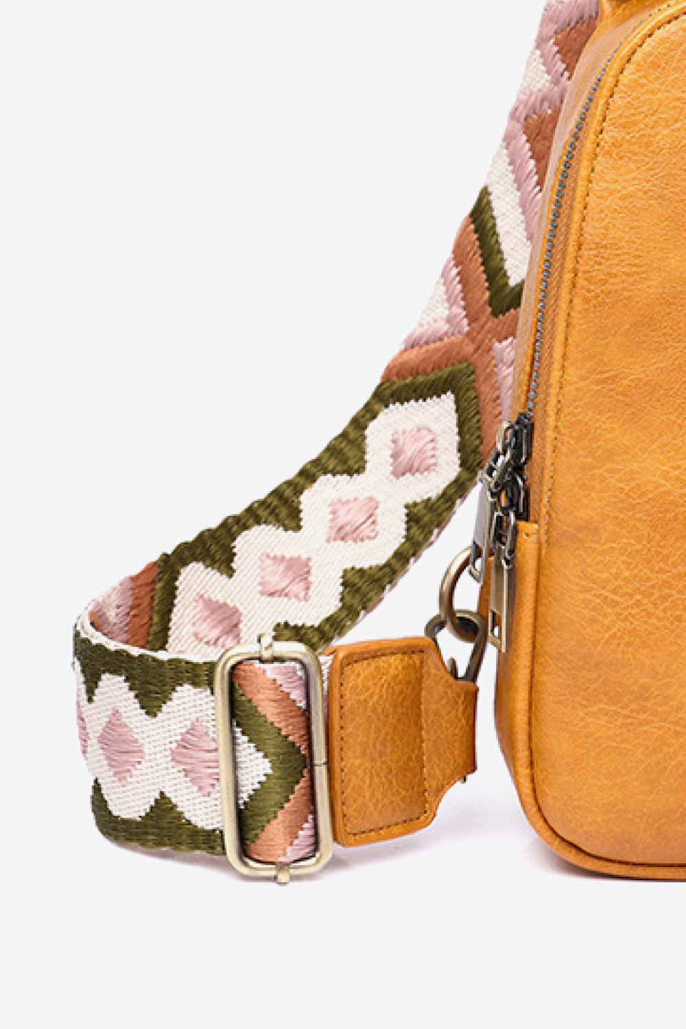 Random Pattern Adjustable Strap PU Leather Sling Bag - Sydney So Sweet