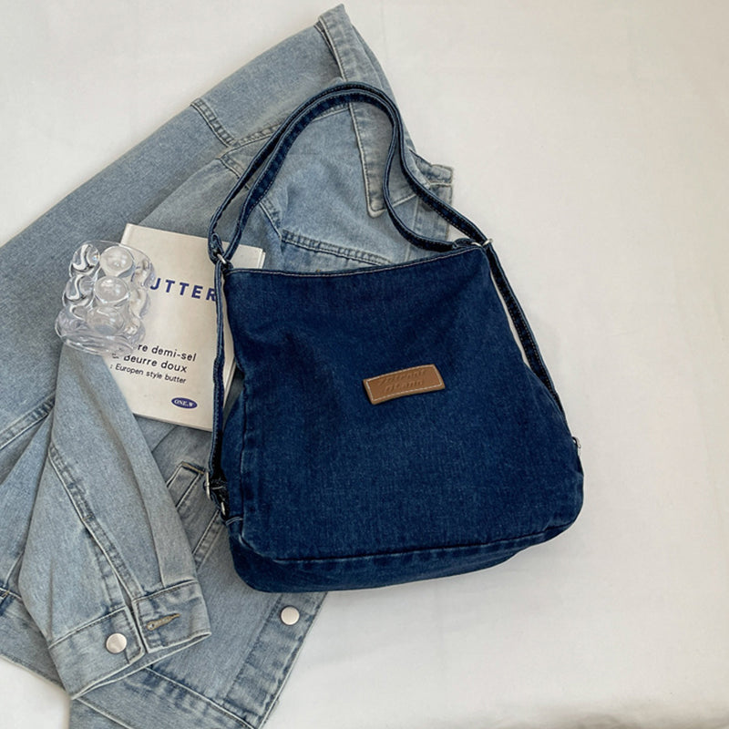 Adjustable Strap Denim Shoulder Bag - Sydney So Sweet