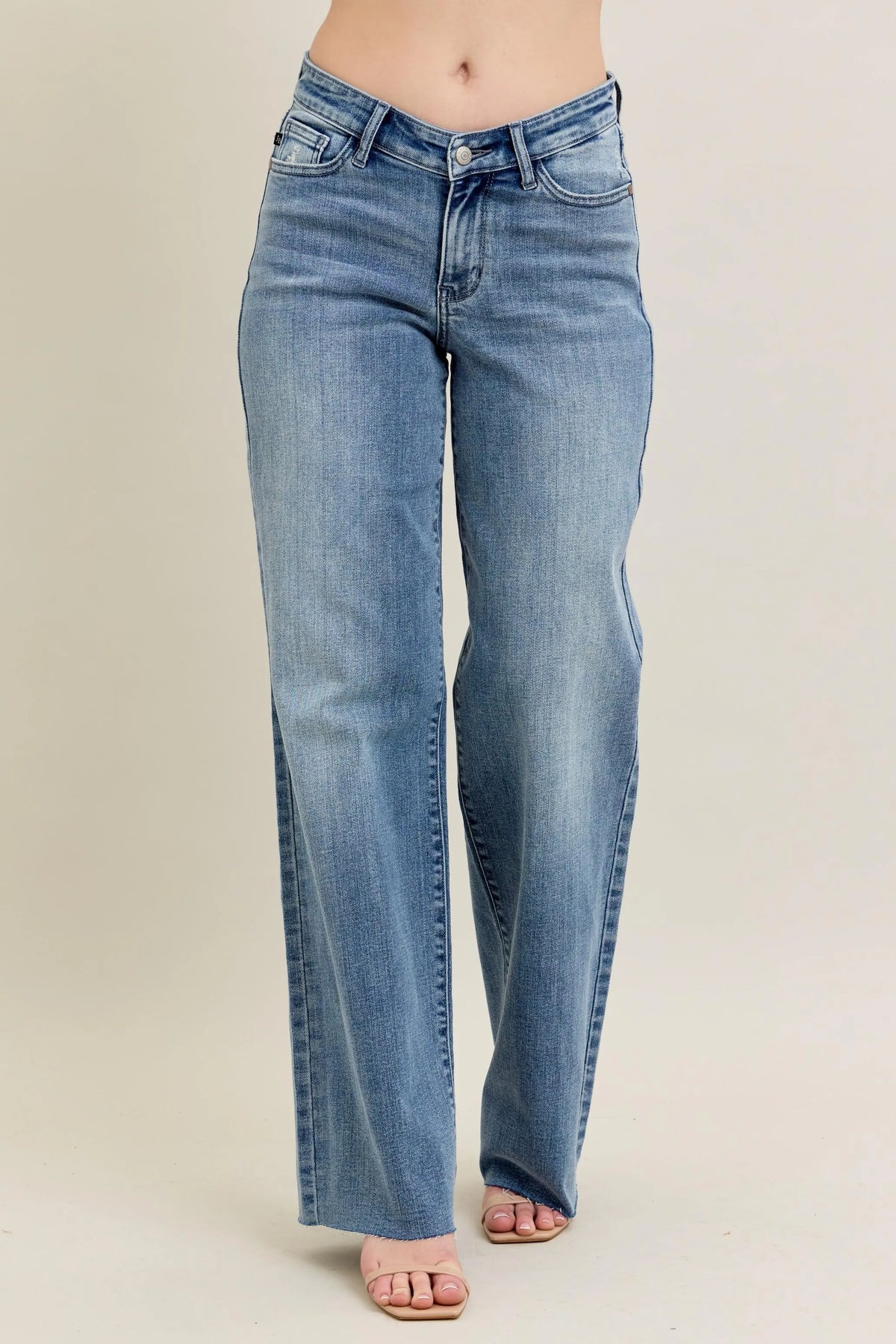 Judy Blue Full Size V - Front Baggy Jeans Plus Size - Sydney So Sweet