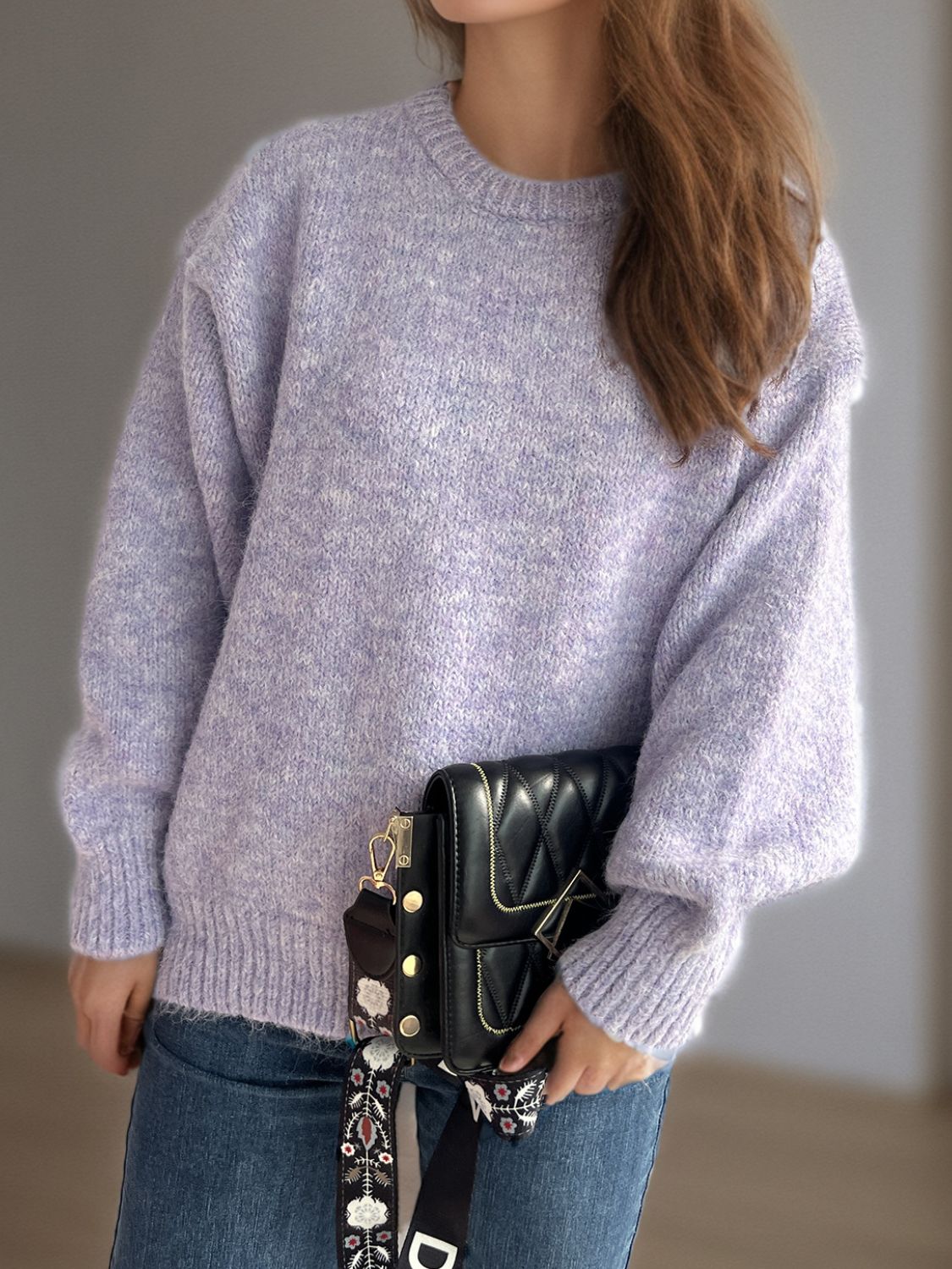 Round Neck Long Sleeve Sweater - Sydney So Sweet