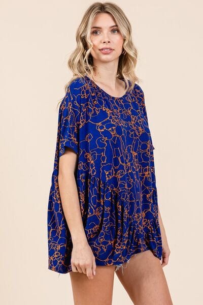 Mittoshop Abstract Print Round Neck Short Sleeve Top - Sydney So Sweet