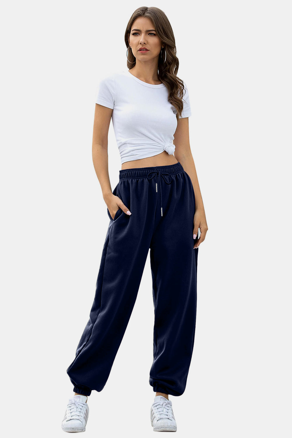 Elastic Waist Joggers with Pockets - Sydney So Sweet