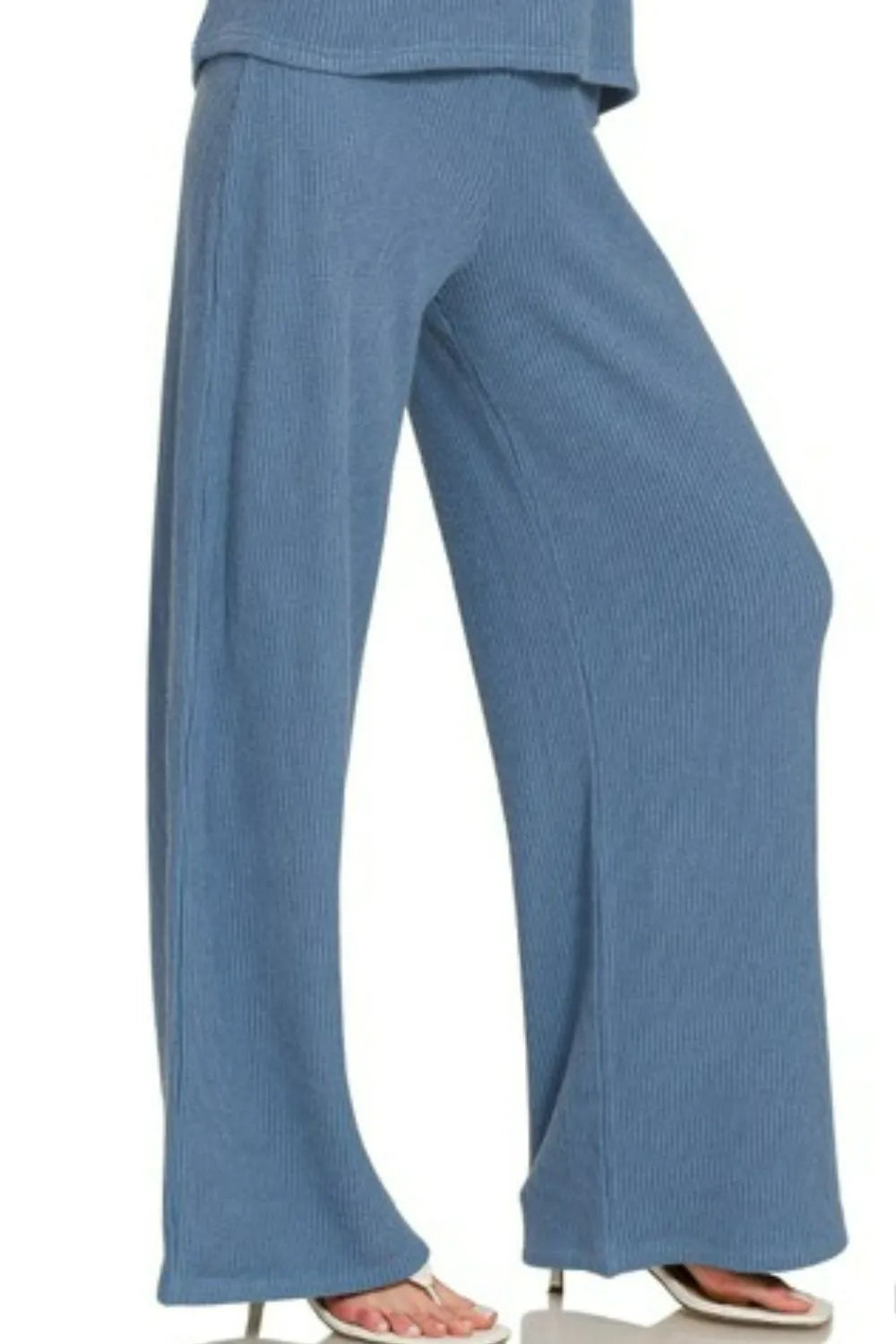 Zenana Rolled Sleeve Top and Pants Sweater Set - Sydney So Sweet