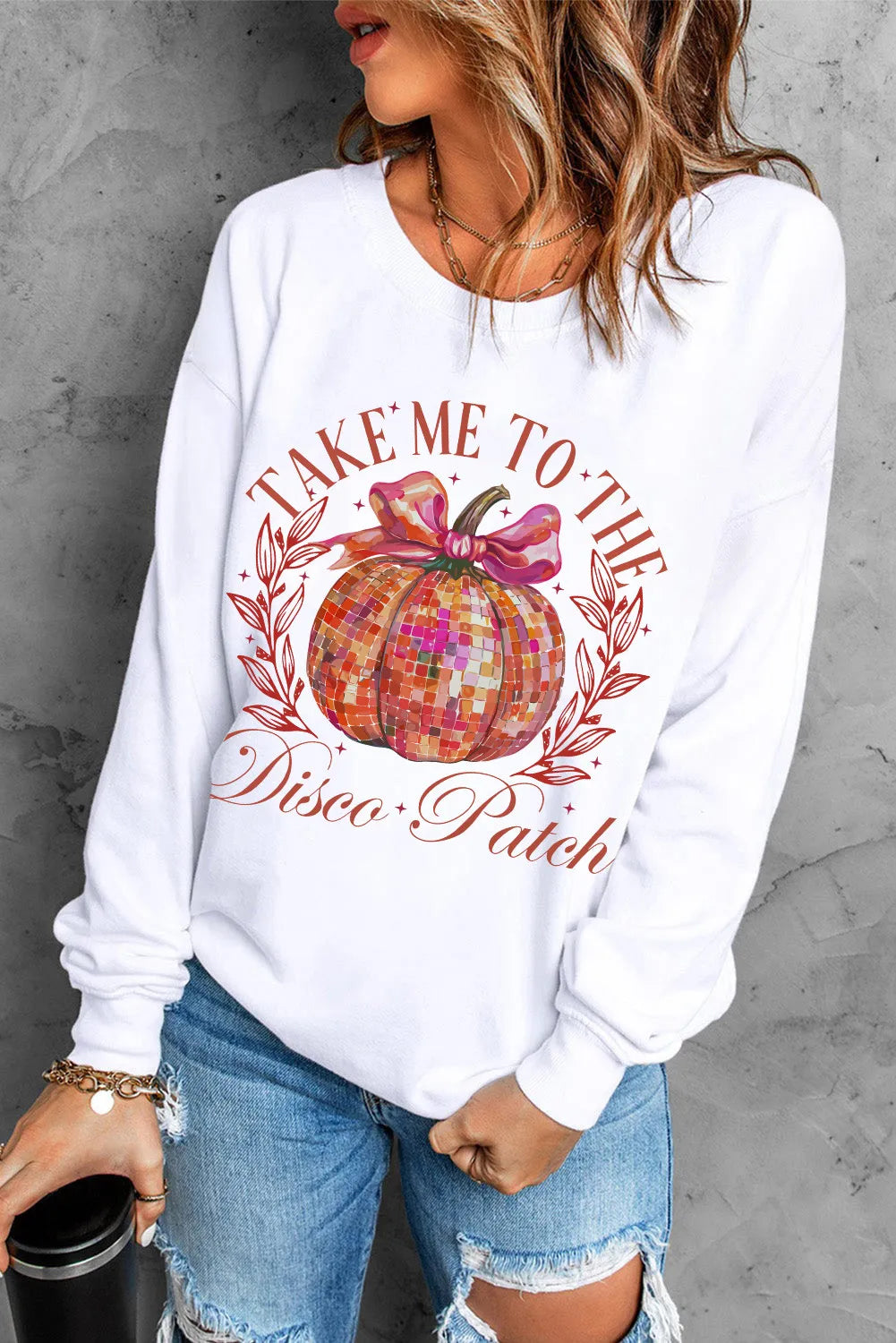 Take Me to the Disco Patch Women&#39;s Graphic Long Sleeve Sweatshirt - Sydney So Sweet