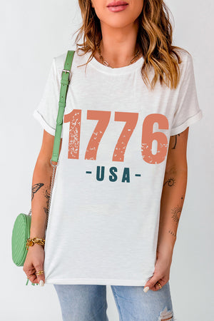 1776 USA Patriotic Women's Graphic Short Sleeve T-Shirt - Sydney So Sweet