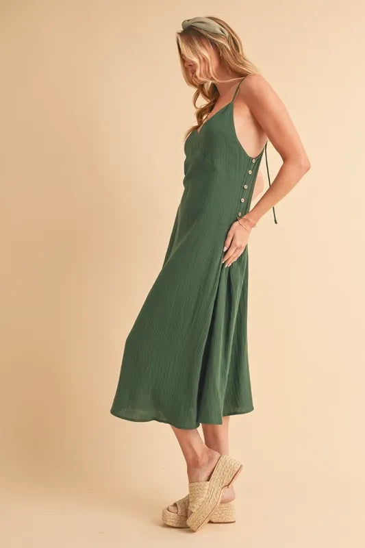 Aemi+Co Side Button Midi Cami Dress - Sydney So Sweet