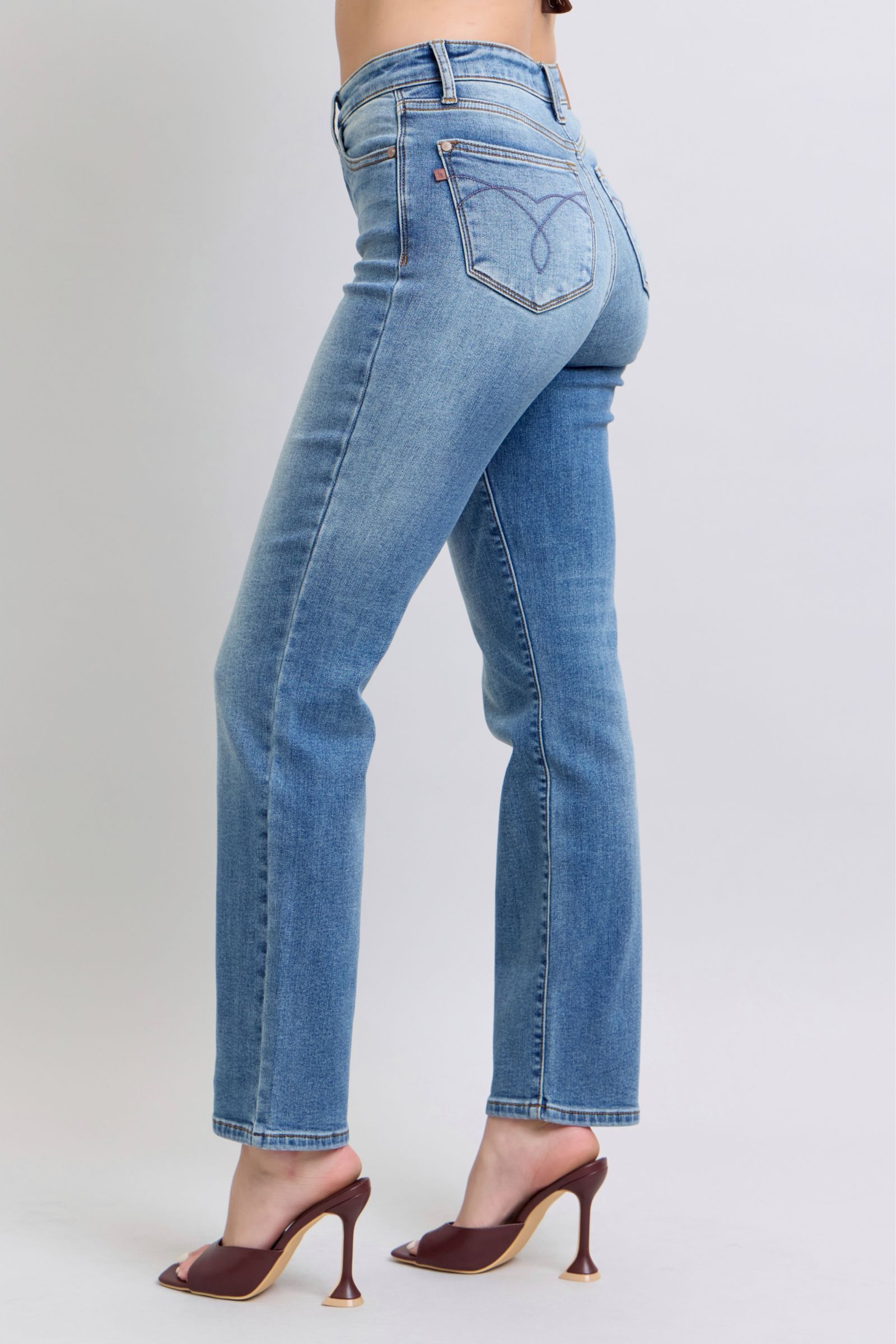 Judy Blue Full Size Wash Thermal Straight Jeans with Pockets - Sydney So Sweet