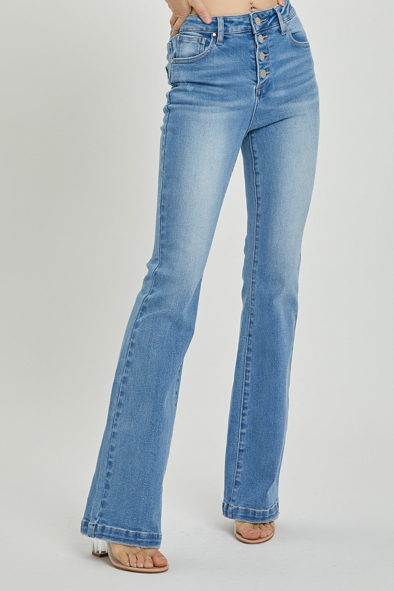 RISEN Full Size High Rise Button Fly Bootcut Jeans - Sydney So Sweet