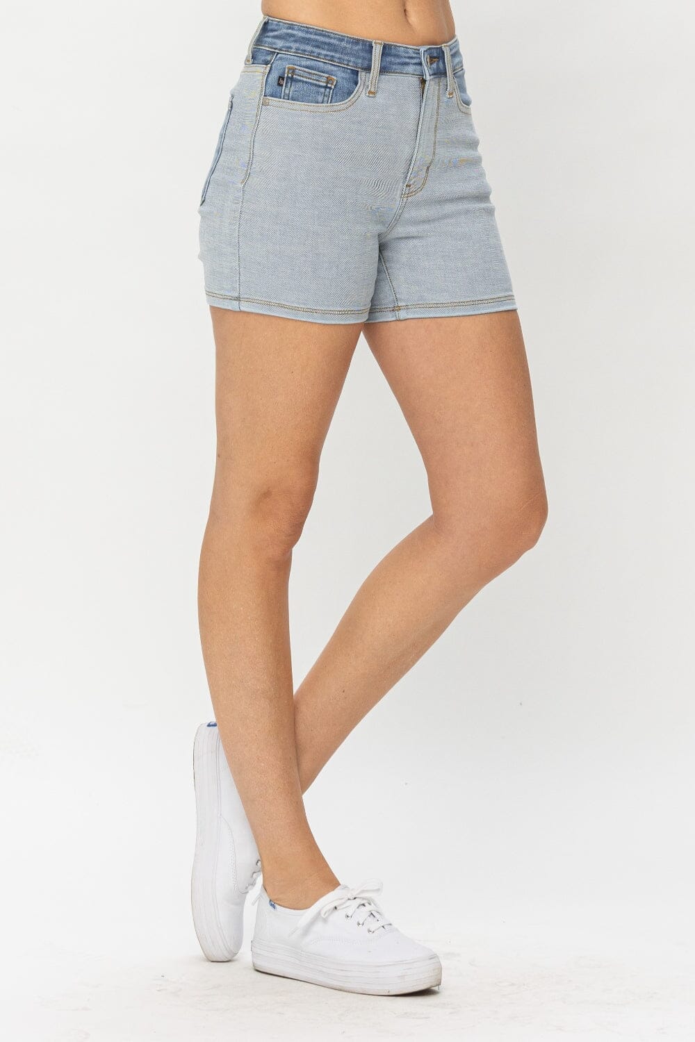 Judy Blue Full Size Color Block Denim Shorts - Sydney So Sweet