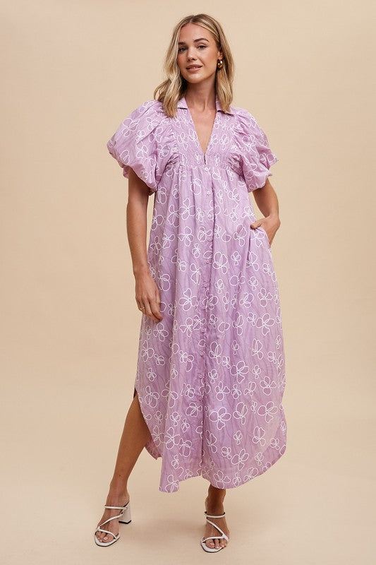 Annie Wear Floral Smock Detail Puff Sleeve Dress - Sydney So Sweet