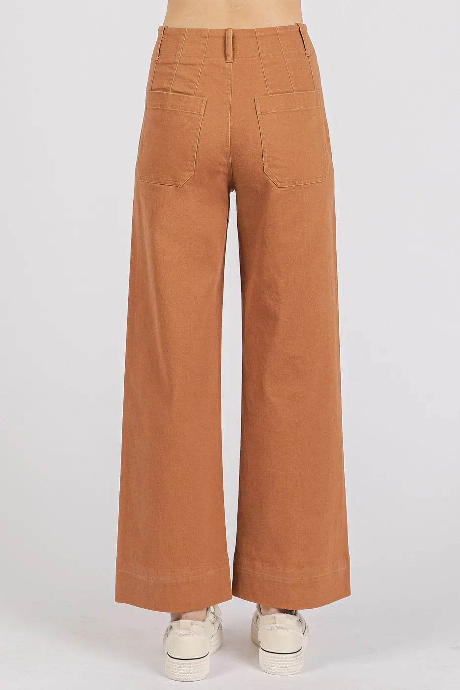 Mittoshop Twill Patch Pocket High Rise Wide Leg Pants - Sydney So Sweet