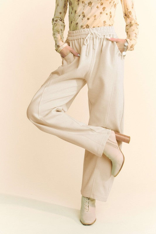 Davi &amp; Dani Drawstring Wide Leg Sweatpants - Sydney So Sweet