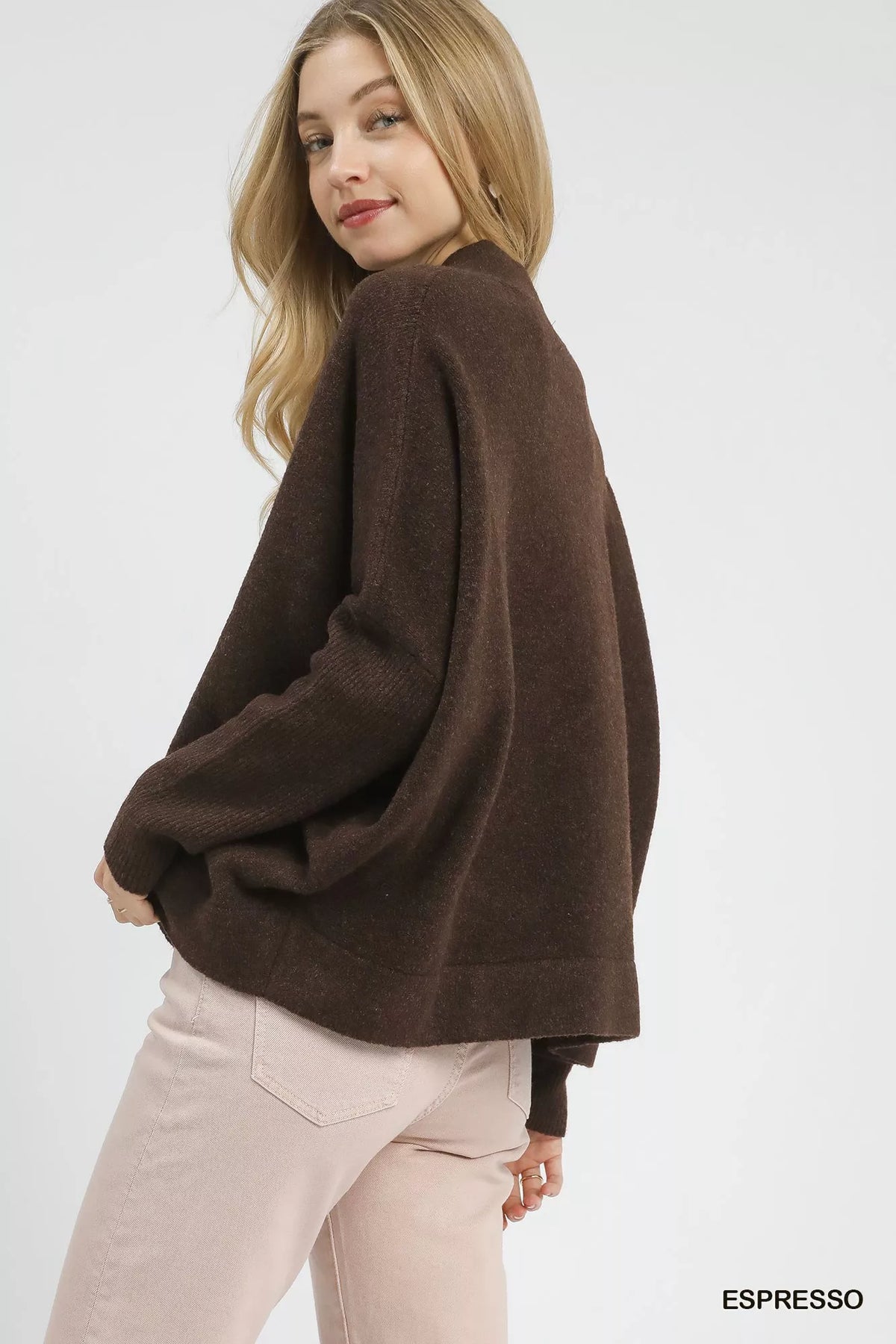 Umgee V-Neck Sweater with Wide Trim Detail - Sydney So Sweet