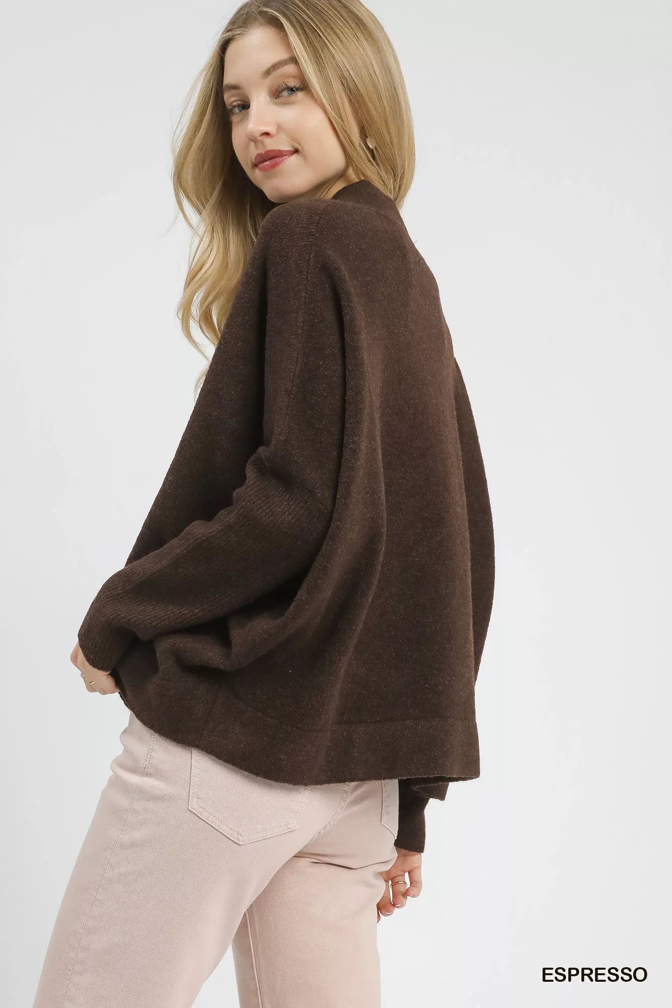 Umgee V-Neck Sweater with Wide Trim Detail - Sydney So Sweet