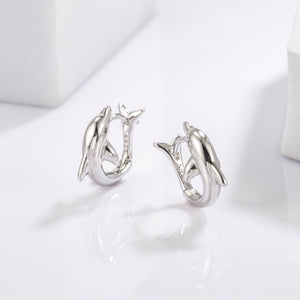 925 Sterling Silver Zircon Dolphin Earrings - Sydney So Sweet