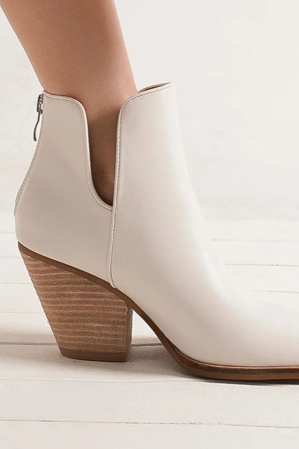 Beast Fashion Pointed Metal-Tip Toe Block Heel Ankle Boots - Sydney So Sweet